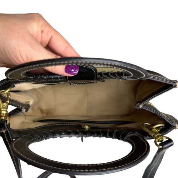 Y2K Woven Natural Straw Mini Handbag With Removeable Crossbody - Picture 4 of 5